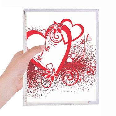 Imagem de Caderno branco vermelho corações flores Dia dos Namorados Folhas soltas Diário Recarregável Diário Papelaria