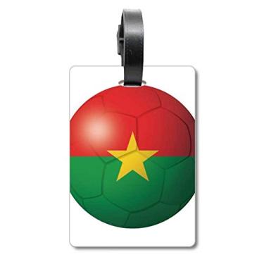 Imagem de Burkina Faso Bolsa de mala de futebol com bandeira nacional etiqueta de bagagem para cartão de bagagem
