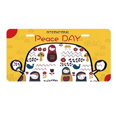 Imagem de DIYthinker Russia Dolls Pôster floral russo Matryoshka placa de carro decoração Dia da Paz