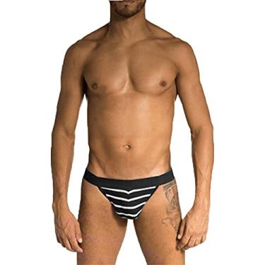 Imagem de Cueca Jockstrap Tapa Sexo Cor Preto Listrada - Steves Designer REF:JC114