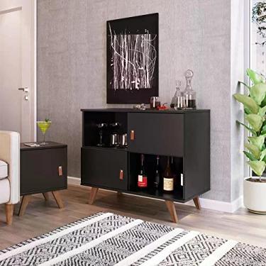 Imagem de Buffet Aparador 2 Portas 2 Nichos Play Artemobili Preto/Garapa