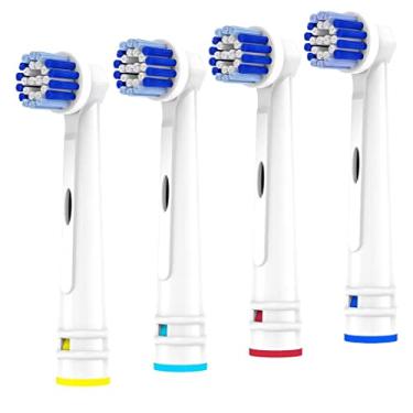 Imagem de Cabeças de escova de dentes de substituição compatíveis com Oral B Braun, pacote com 4 cabeças de escova de dentes elétricas profissionais, refil para Oral-B 7000/Pro 1000/9600/500/3000/8000