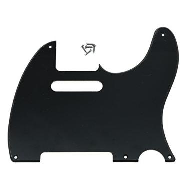 Imagem de KAISH Placa de raspar guitarra vintage Tele 5 furos serve nos EUA/Mexican Fender Telecaster preto brilhante 1 dobra