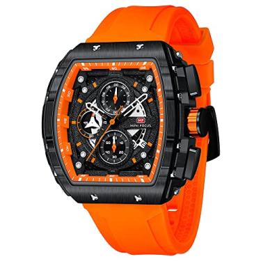 Imagem de Relógio masculino Mini Focus Fashion Sport Relógios de pulso (cronógrafo/impermeável/luminoso/calendário) pulseira de silicone relógio de quartzo para homens, Preto, laranja, moda