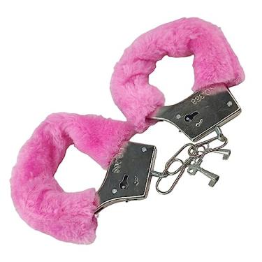 Imagem de Algema Sensual Metal Revestida Pelucia BDSM Fantasia Lingerie Policial Erotica Diversao