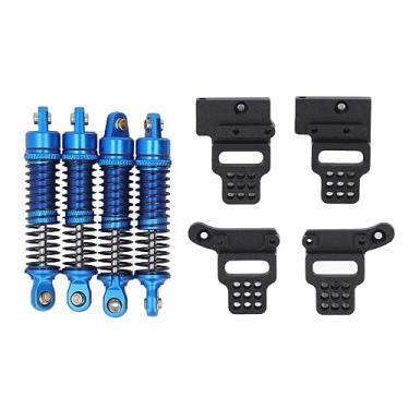 Imagem de Amortecedores Dianteiros Traseiros, Conjunto de Amortecedores de Alumínio para Montagem de Choque para Caminhão RC 1:18 (Azul)