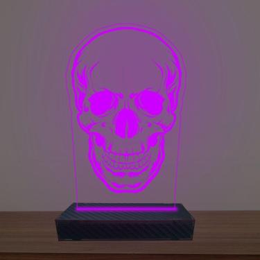 Imagem de Luminária Led 3d Crânio e Caveira Abajur Luxo