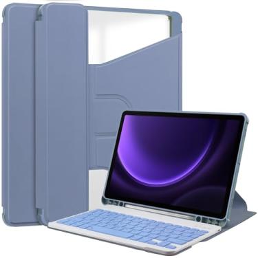 Imagem de Tablet protetor PC Capa Capa para tablet inteligente compatível com Samsung Galaxy Tab S9 FE capa SM-X510/SM-X516 capa de 11 polegadas com capa de teclado suporte de visualização multiângulo (Color :