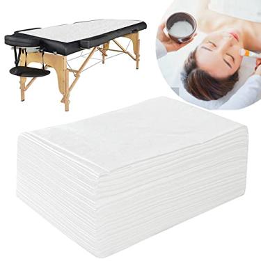 Imagem de Lençóis de cama de spa espessos descartáveis, lençóis de mesa de massagem respiráveis - tecido não tecido para mesa de massagem de tatuagem SPA, 78,7 cm x 177,8 cm, branco