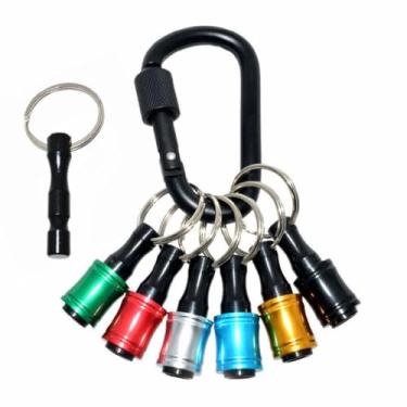 Imagem de 1 peça de extensão de chaveiro preto métrico com 5/6 peças de chave de fenda de extensão bits de troca rápida suporte soquete adaptador de parafuso