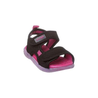 Imagem de Sandália de Led Infantil Feminino Ortopé Energy Light Fecho Duplo Preto e Pink