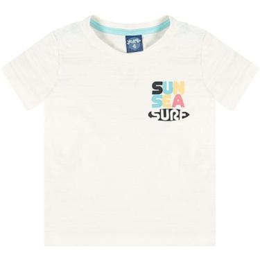 Imagem de Camiseta Infantil Manga Curta Maquinetada Sun Sea Surf Branco- Yeapp