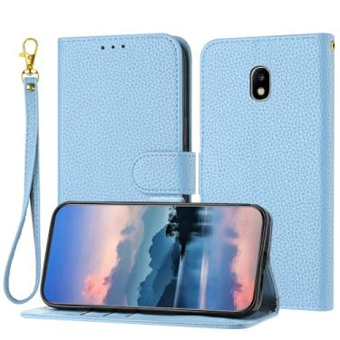 Imagem de Wallet Case Compatible with Samsung Galaxy J530/J5 2017/J5 Pro 2017 for Women and Men,Flip Leather Cover with Card Holder, Shockproof TPU Inner Shell Phone Cover & Kickstand (Size : Light Blue)