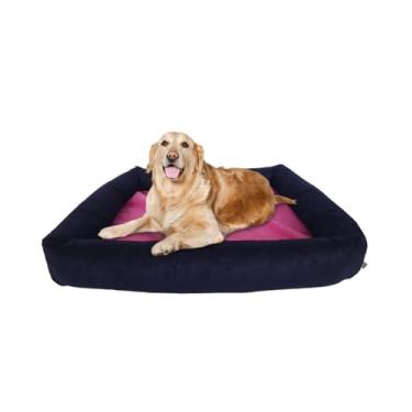 Imagem de Cama Para Cachorro Grande 100x87 Cm - PRETA E ROSA - 100% Lavável e Resistente - Pet Querido