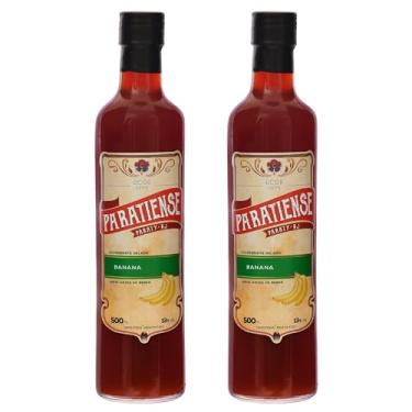 Imagem de Kit 2 Licores de Banana Paratiense 500 ml Creme Fino Nacional Tradicional Coquetéis Exóticos Sobremesas Lembrancinha Presente Natal