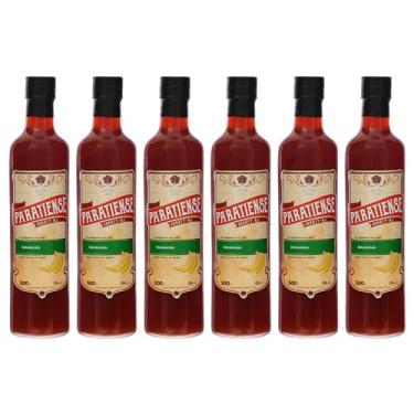 Imagem de Kit 6 Licores de Banana Paratiense 500 ml Creme Fino Nacional Tradicional Coquetéis Exóticos Sobremesas Lembrancinha Presente Natal