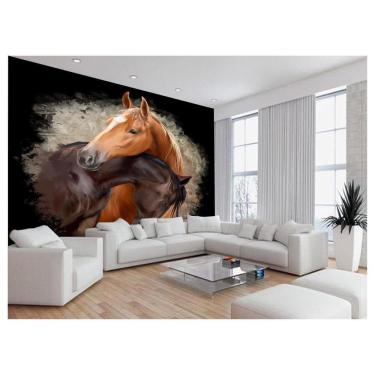 Imagem de Papel De Parede Animais Casal Cavalos Fazenda 3,5M Anm313