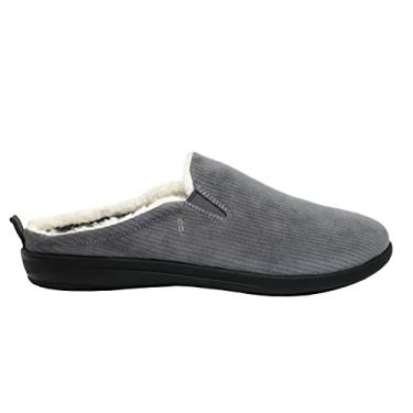 Imagem de REVITALIGN Dundee Chinelo masculino de veludo cotelê, cinza, 41, Cinza, 40