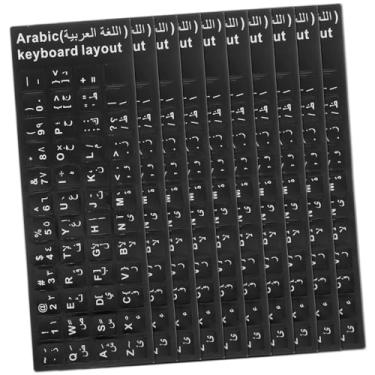 Imagem de BRIGHTFUFU 10 Pcs adesivos de teclado adesivos de letras de teclado decalques de teclado árabe teclados decalques de letras de teclado rótulos de teclado adesivos árabes computador russo PVC