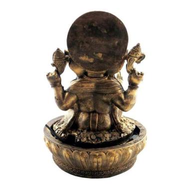 Imagem de Fonte De Água Ganesha Com Esfera E Luz Colorida Cor Ouro - Shop Everes