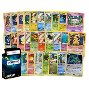Imagem de Lightning Card Collection 25 Holo Rare Pack NO Duplicates All Cards are Holographic/ foil Cards Plus an LCC Deck Box Compatible with Pokemon Cards