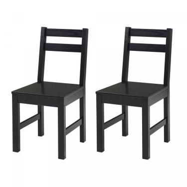 Imagem de Kit 2 Cadeiras de Madeira Maciça Mandacaru Cabecasa Madeiramadeira Preto