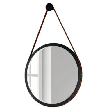 Imagem de Espelho Redondo Decorativo Com Alça 45cm Diversas Cores - Dratini