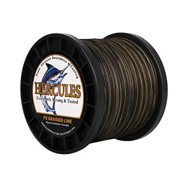 Imagem de Hercules linha de pesca trançada super fundida 8 fios de 10 lb a 300 lb teste para água salgada, 109/328/547/1094 jardas (100 m/300 m/500 m/1000 m), diamante.#0,12 mm-1,2 mm, desempenho de alto nível, cores variadas, Camouflage, 300LB-1.20MM-547YDS(500M)-8 STRANDS