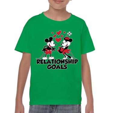 Imagem de Camiseta juvenil Steamboat Willie Relationship Goals Timeless Classic Vibe Retro Cartoon Iconic Vintage Mouse Kids, Verde, M