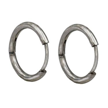 Imagem de Brincos Argola Fina 10mm Masculino Feminino Articulada  Pequeno 1 par