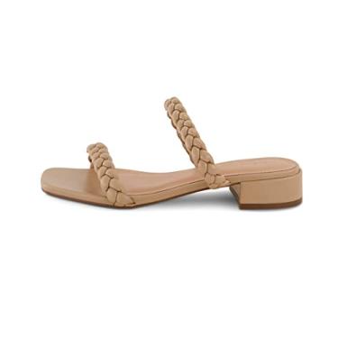 Imagem de CUSHIONAIRE Women's Nestar braided low block heel sandal +Memory Foam, Nude 9.5
