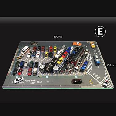 Imagem de 1:64 Tapete de estacionamento modelo de carro display de estacionamento tapete de cena de veículo grande garagem tapete de rato de borracha brinquedo para coleção presente