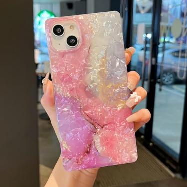 Imagem de Jmltech Capa para iPhne 15 Plus Edge Corners Cute Pink Marble Protective Silicone Glitter Feminina À Prova de Choque Capas de Telefone para iPhone 15 Plus Rosa