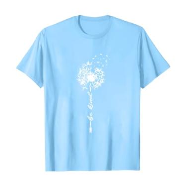 Imagem de Camisetas femininas fofas gola redonda girassol flores silvestres estampa casual camiseta feminina justa, Azul claro, G