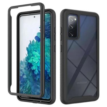 Imagem de Para Samsung S21 Ultra S23 S24 Plus A25 Crystal Case Painel traseiro para Galaxy S22 S 24 23 21 S20 FE 20 Note 10 Pára-choques à prova de choque, preto, para Samsung S10