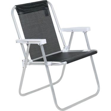 Imagem de Cadeira de Praia Alta Sannet Aluminio Preta 023574 BEL