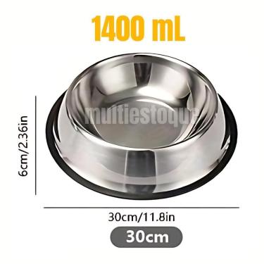 Imagem de Tigela Inox Comedouro Antiderrapante Pets 150Ml, 250Ml,