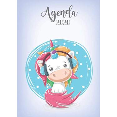 Imagem de Agenda 2020: Tema Unicornios Musica Agenda Mensual y Semanal + Organizador Diario I Planificador Semana Vista A4 (Edição Espanhola)