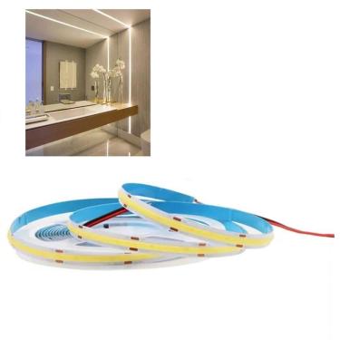 Imagem de Fita LED 4000K COB 12v IP20 5 Metros 18w Iluminaçao Profissional Gesso Teto Rebaixado Sanca Espelho Decoraçao Iluminaçao