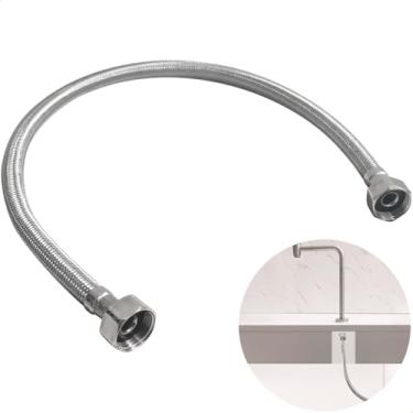 Imagem de Dona D Cor, Mangueira Torneira Fria Inox 304 Trançado 60cm Femea Femea Engate Flexivel Rabicho Entrada De Agua Quente Fria Vaso Sanitário Caixa Acoplada Banheiro