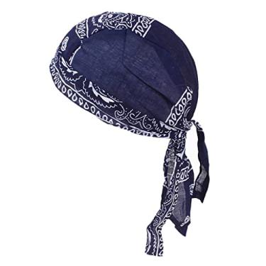 Imagem de oshhni Feminino Touca De Turbante Para Quimioterapia Muçulmana Capa Para Lenço De Cabeça Touca Azul Marinho