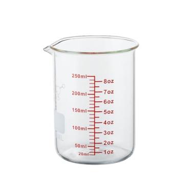 Imagem de Copo medidor de vidro de alto borossilicato - bico em forma de V, copo de medição de vidro de 250 ml (8 oz) para cozinha ou restaurante, fácil de ler