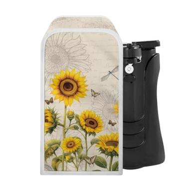 Imagem de ZUXONGSY Capa de abridor de lata elétrico girassol capa para eletrodomésticos bege abridor de lata capa contra poeira casa cozinha decorativa abridor de lata elétrico capa contra poeira