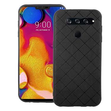 Imagem de Asuwish Capa de telefone para LG V40 ThinQ Capa de borracha macia, resistente a choques, resistente, leve, flexível, antiderrapante, slim fit, capa protetora de borracha para celular LGV40ThinQ LGV40