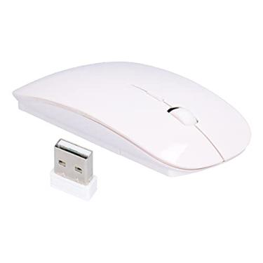 Imagem de Mouse de Escritório, Mouse Sem Fio Portátil Fino e Inteligente para Computador para Tablet para Laptop de Escritório (Branco)