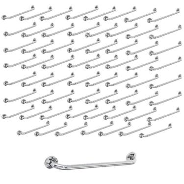 Imagem de Barra Alça Apoio 80 Cm Aço Inox Kit 48 Uni Idoso Gestante Pcd Acessibilidade Box Banheiro Corrimao