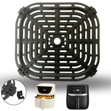 Imagem de HEISENLIN Frigideira a ar de 6 litros para fritadeiras de ar Bella Pro Series/Paris Hilton, grelha de fritadeira a ar atualizada, bandeja para grelha de inserção para fritadeira a ar Paris Hilton,