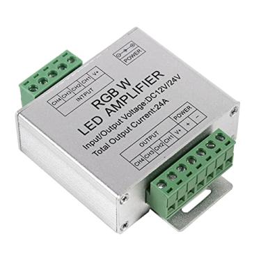 Imagem de Amplificador de Sinal DC12 a 24V 24A RGBW Circuito de Saída de 4 Canais Controlador de Faixa de LED Em Alumínio