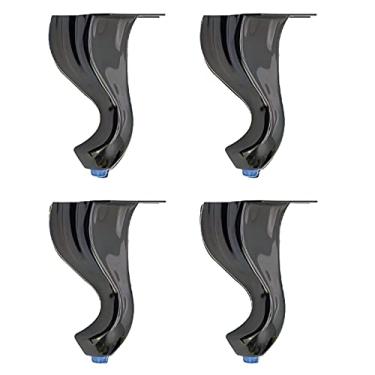 Imagem de Conjunto de 4 pernas de móveis, pernas de mesa de móveis, pé de suporte de sofá de móveis, pernas de suporte de armário de banheiro, tapete de borracha, seguro e silencioso (cor: cromado, tamanho: