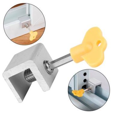 Imagem de Kit 2 Trava Chave Porta Janela Correr Segurança Infantil - Things Nerd